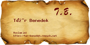 Tér Benedek névjegykártya
