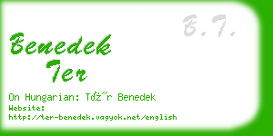 benedek ter business card